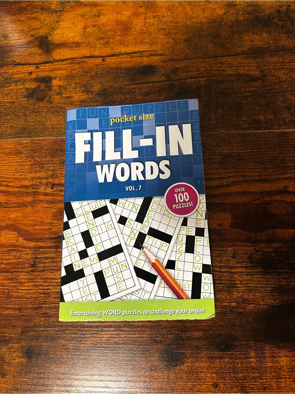 Fill-In Words Vol. 7 Pocket Size Puzzle Book - Blue